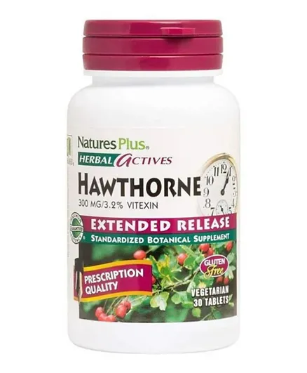 NATURES PLUS Herbal Actives Hawthorne Extended Release Tablets - 30 Tablets