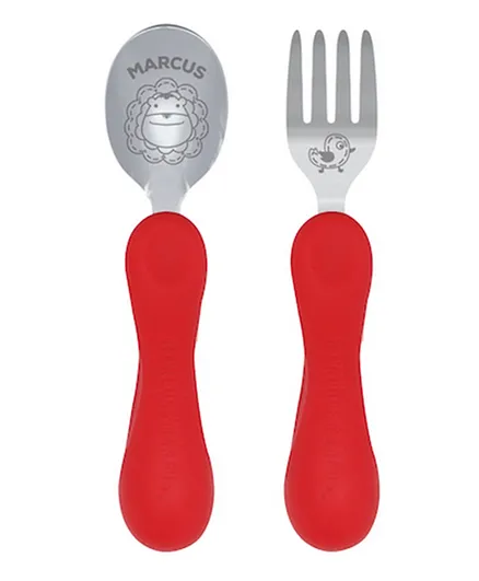Marcus and Marcus Easy Grip Spoon & Fork Set - Red