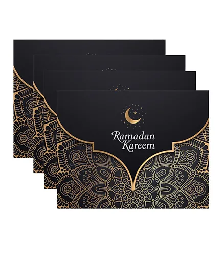 Highland Ramadan Kareem Placemats Black & Gold - Pack of 6