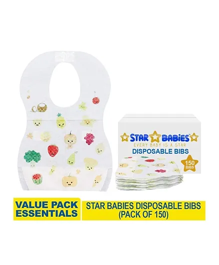 Star Babies Disposable Bibs - 150 Pieces