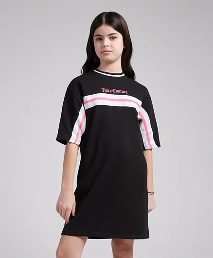 Juicy Couture Girls Block Striped Dress - Black