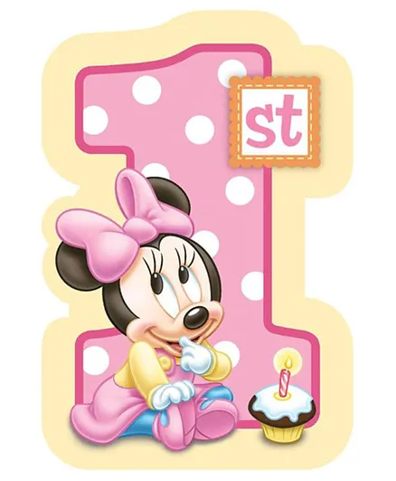 Party Centre Minnie Mouse 1st Birthday Party Invitation - 32 Pieces