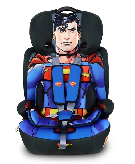 Warner Bros DC Comics Superman Baby/Kids 3-in-1 Car Seat + Booster Seat With Adjustable Backrest Extra Protection
