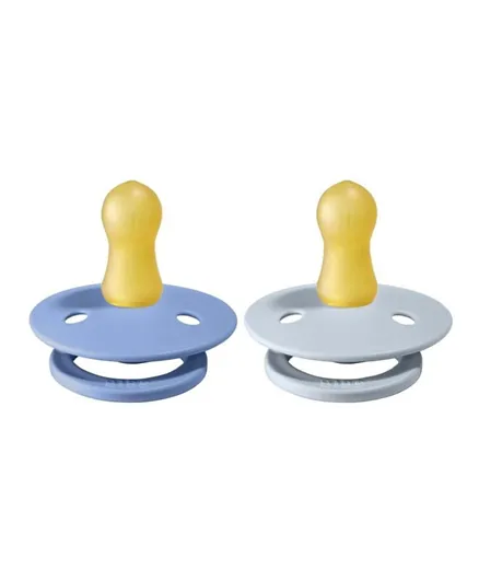 Bibs Baby Pacifier Size 1 Sky Blue and Baby Blue - Pack of 2
