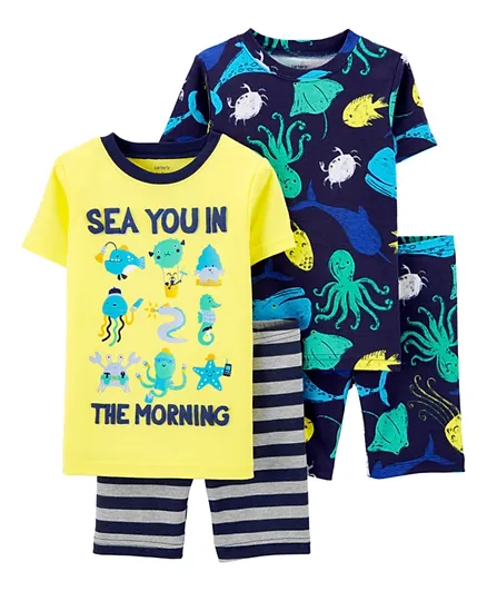 Carter's  4-Piece Sea 100% Snug Fit Cotton PJs - Multicolour