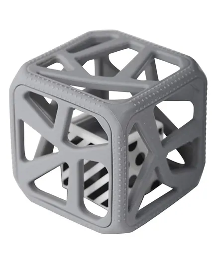 Chew Cube Easy Grip Teether Rattle - Gray