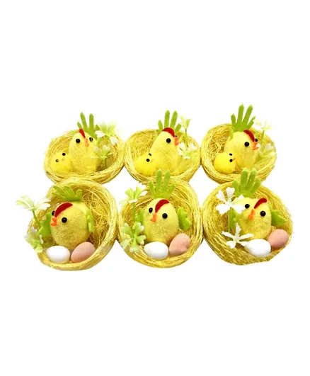 Party Magic Easter Chicks Decor Set - Pack of 6