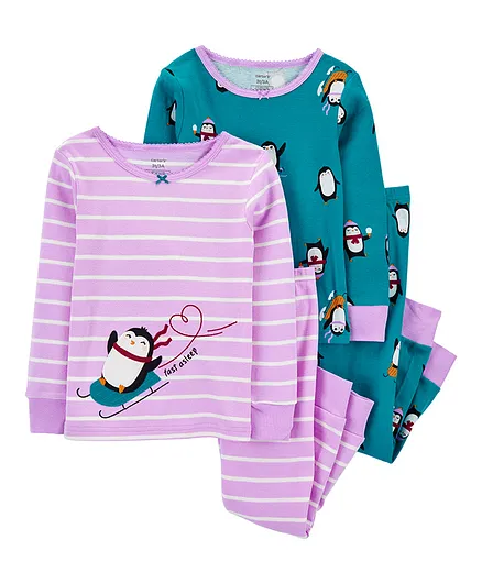 Carter's 4-Piece Penguin 100% Snug Fit Cotton PJs - Multicolor