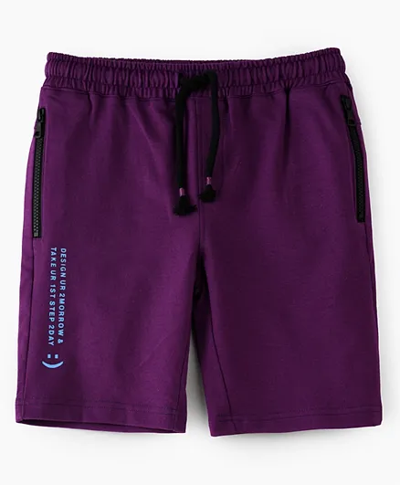 Jam Side Zipper Pocket Shorts - Purple