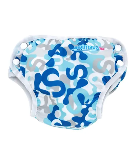 SWIMAVA S1 Baby Swim Diaper Size 4 - Blue Camo