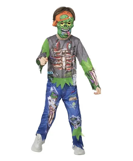 Smiffys Zombie Gamer Costume All in One & EVA Mask - Multicolour