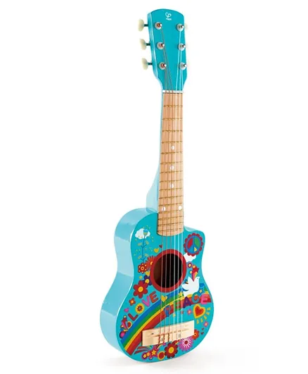 هايب - الغيتار خشبي على شكل زهرة  – أزرق