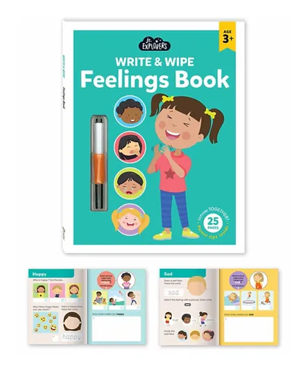 Junior Explorers Write & Wipe Feelings Book - English