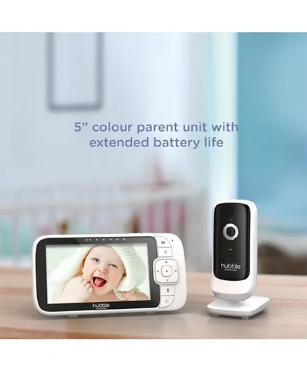 هابل - شاشة مراقبة كونيكتيد نيرسري فيو بريميوم للأطفال مع كاميرا   - أبيض