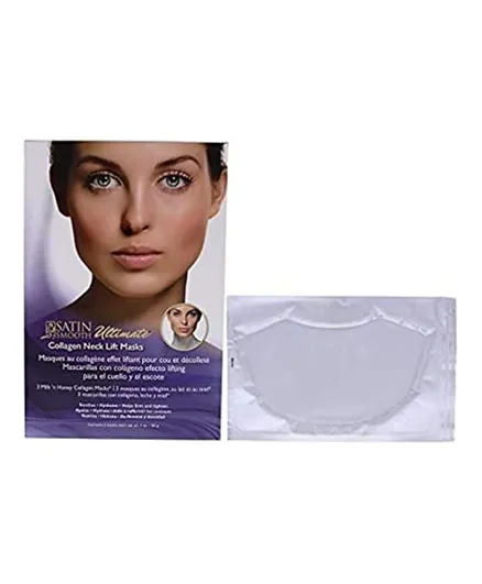 Satin Smooth Ultimate Neck Lift Collagen Mask - Pack of 3