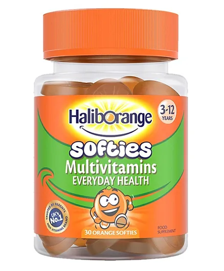 حلوى الفيتامينات المتعددة من هاليبورانج للأطفال بنكهة البرتقال - 30 كبسولة هلامية