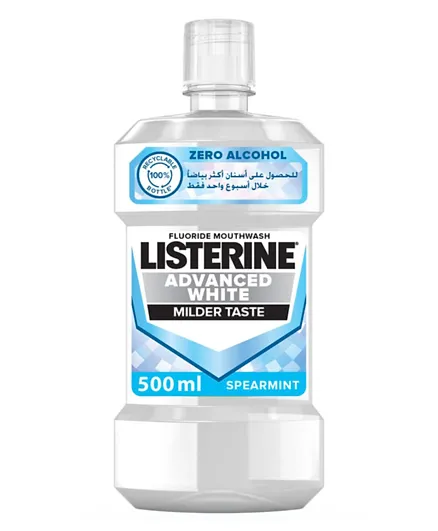 Listerine Advance White Milder Taste Mouthwash - 500mL