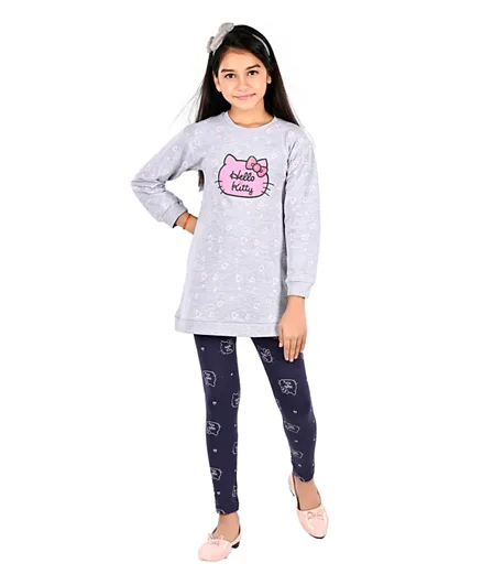 Hello Kitty All Over Printed Long Sweatshirt - Grey