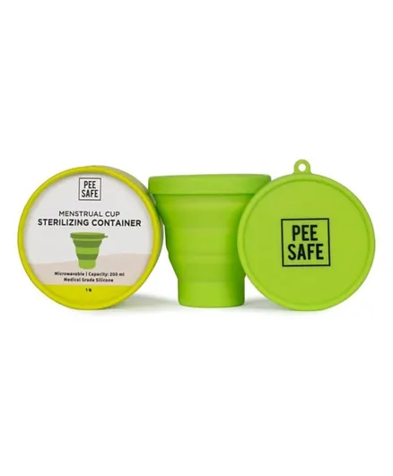 Pee Safe Menstrual Cup Sterilizing Container - Green