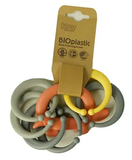 Dantoy Bioplastic Tiny Teether Ring Chain Turtle - Coral