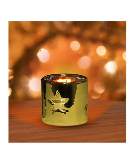 Christmas Magic Candle Holders Gold - Pack of 2