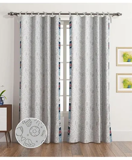 HomeBox Arcade Player Printed Curtain Set With Ties - 2 Pieces