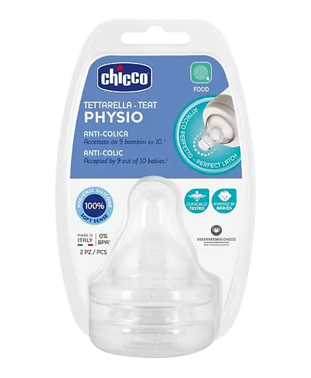 Chicco Perfect 5 Physio Food Flow  Silicone Teat - Pack of 2