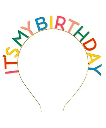 Talking Tables Rainbow 'It's My Birthday'  Headband - Multicolour