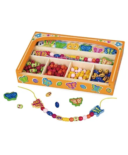 Viga Wooden Necklace Making Butterfly Kit - Multicolour