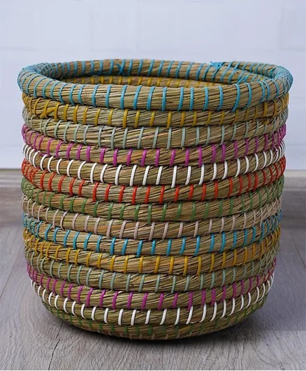 PAN Home Wilmot  Decorative Basket - Natural & Grey