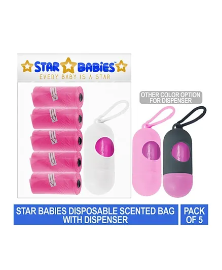 Star Babies Pack of 5 Scented Bags with Dispenser - Pink
