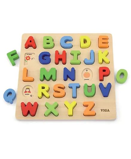 Viga Wooden Alphabet Uppercase Block Puzzle - 27 Pieces
