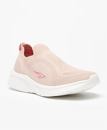 Dash Textured Slip-On Walking Shoes - Pink