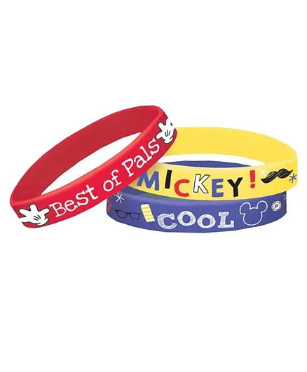 Party Centre Mickey On The Go Rubber Bracelets - 6 Pieces