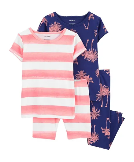 Carter's 4-Piece Palm Tree 100% Snug Fit Cotton Pyjama Set - Multicolor