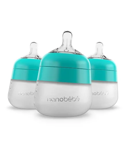 Nanobebe Flexy Silicone Baby Bottle Pack of 3 - 150mL Each