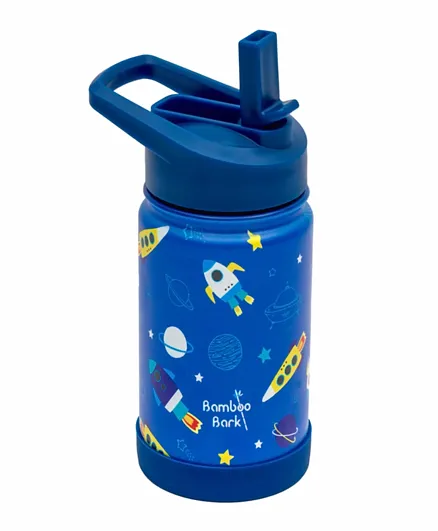زجاجة ماء من الفولاذ المقاوم للصدأ بامبو بارك بنقشة الفضاء - أزرق 350 مل