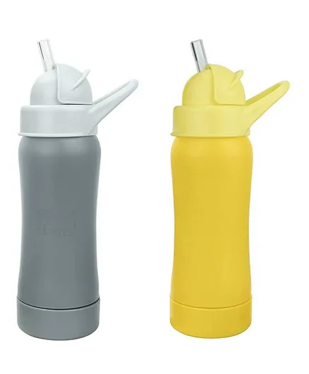 Green Sprouts Ware Straw Bottle Yellow & Grey - 295mL
