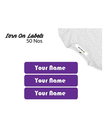 Ajooba Personalised Name Iron On Clothing Labels for Kids ICL 3006 - Pack of 50