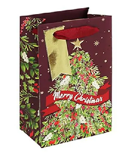 Eurowrap Traditional Christmas Theamed Perfume Gift Bag With Embossed Foil Finish - 32700-9C