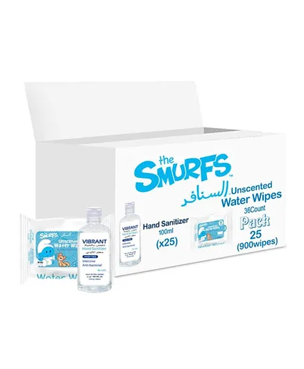 Smurfs Water Wipes with Vibrant Sanitizers - Value Pack