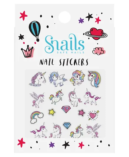 Snails Nail Stickers Unicorn - Multicolor