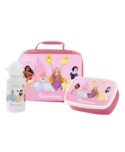 Essmak Disney Princess Personalized Lunch Pack Set Pink - 3 Pieces