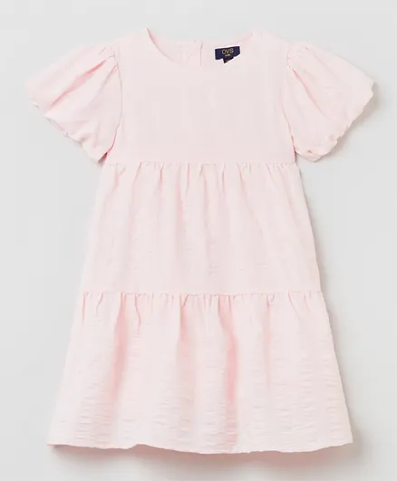 OVS Puffed Flutter Sleeves Mary Rose Dress - Pink