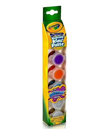 Crayola Washable Paint Pots Glitter Effects - 6 Pieces