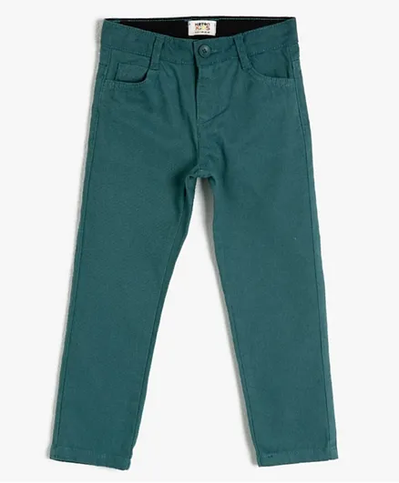 Koton Full Length Terracotta Trousers - Teal Blue