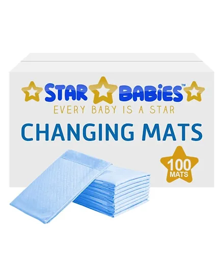 Star Babies Disposable Changing Mats Blue - Pack of 100