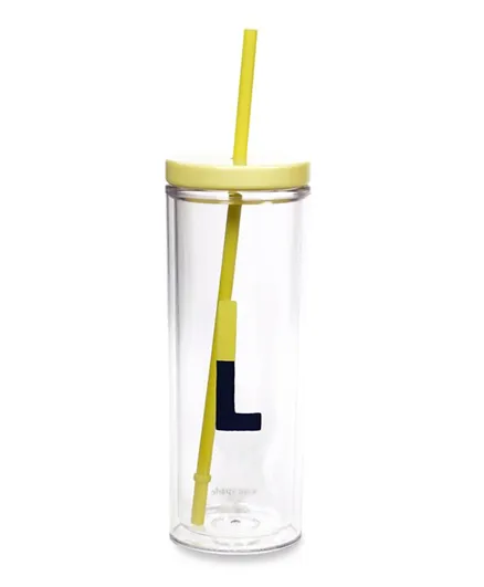 Kate Spade Initial Tumbler With Straw Sparks Of Joy Letter L -  590mL