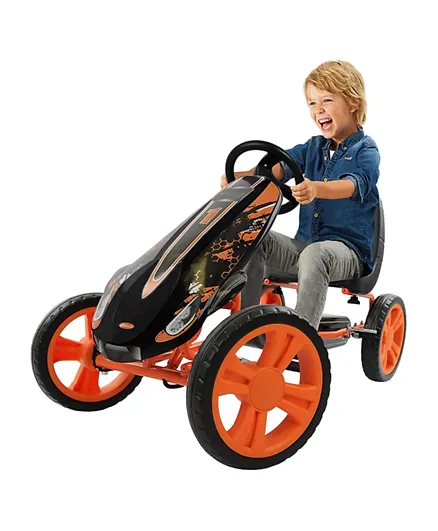 عربة سباق جو كارت سبيدستر مزينة برسومات رياضية من هوك - لون برتقالي