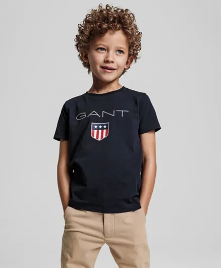Gant Logo Shield Graphic T-Shirt - Navy Blue